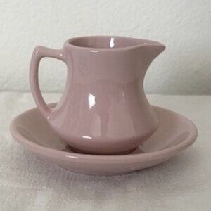 VINTAGE Tepco Light Pink Ceramic Cream Pitcher and Saucer